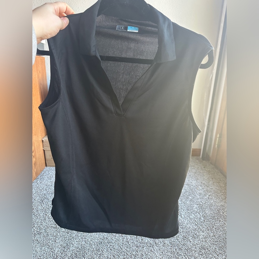 PGA Tour Black Sleeveless Top